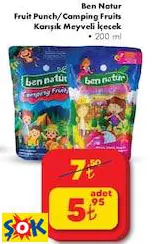 BEN NATUR FRUİT PUNCH/CAMPİNG FRUİTS KARIŞIK MEYVELİ İÇECEK